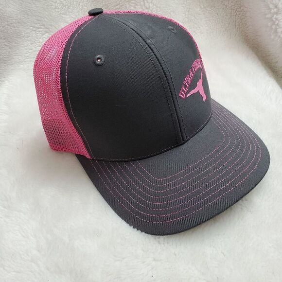 Ultra Fencing Longhorn Pink and Gray Truckers Cap. Snapback - Picture 8 of 9